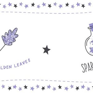 Papel Pintado Cenefa Infantil de hadas tonos Morados