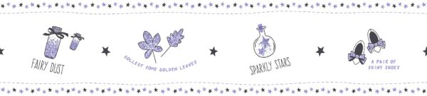 Papel Pintado Cenefa Infantil de hadas tonos Morados