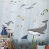 Papel Pintado Mural Infantil fondo marino tonos grises