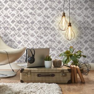 Papel pintado vinílico Geometrico azulejos vintage Gris
