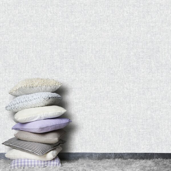 Papel pintado vinílico tela Rafia blanco