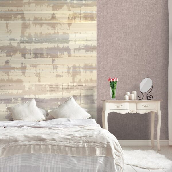 Papel pintado vinílico tela Rafia marrón