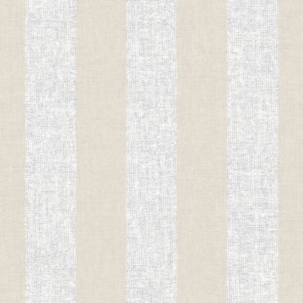 Papel pintado vinílico tela Rafia rayas blanco y beige
