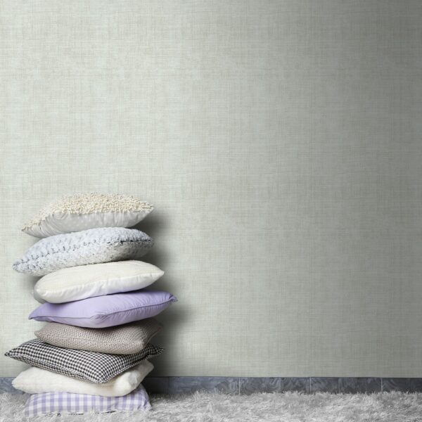 Papel pintado vinílico tela Lino verde