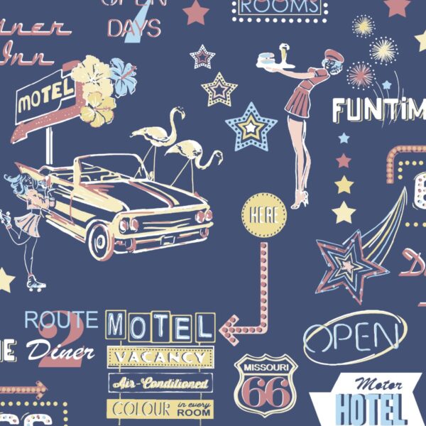 Papeles pintados de Luces de neón estilo americano tonos amarillos