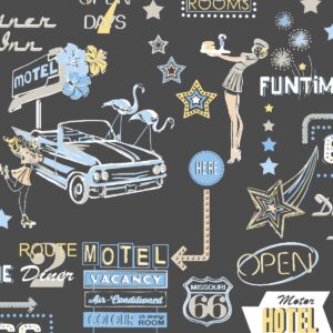 Papeles pintados de Luces de neón estilo americano tonos azules