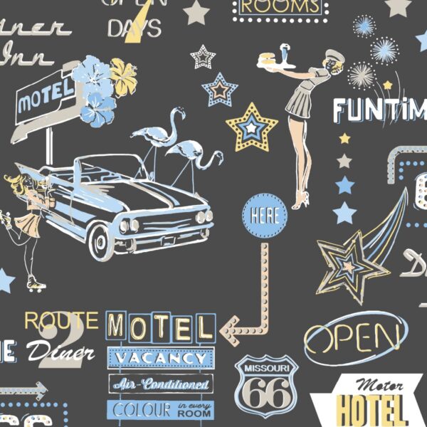 Papeles pintados de Luces de neón estilo americano tonos azules