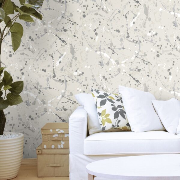 Papeles pintados de Efecto manchas de pintura salpicada tonos grises
