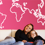 463 Vinilos Mapa Mundo lineal