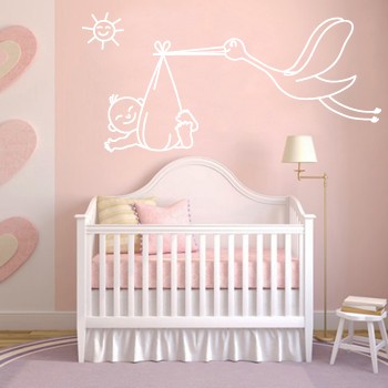 834 Vinilo Bebé y Cigüeña